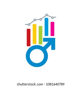 Stats Man Logo Icon Design