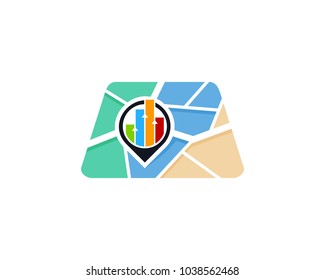 Stats Map Icon Logo Design Element