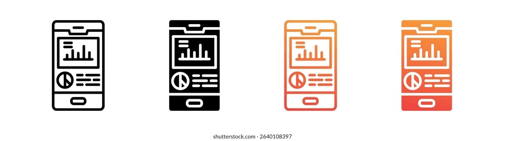 Stats Multi Style Icon Set Vector