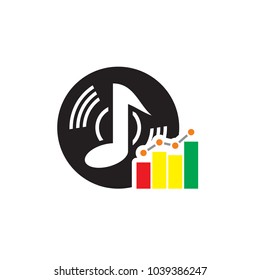 Stats Music Logo icon Design