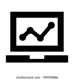 stats on laptop screen symbol icon