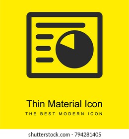 Stats on paper bright yellow material minimal icon or logo design