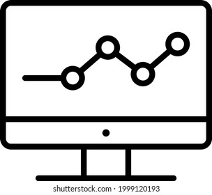 Stats Outline Vector Icon Design
