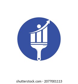 Las estadísticas pintan la plantilla de diseño del logotipo vectorial. Concepto de diseño del logotipo financiero y contable.	
