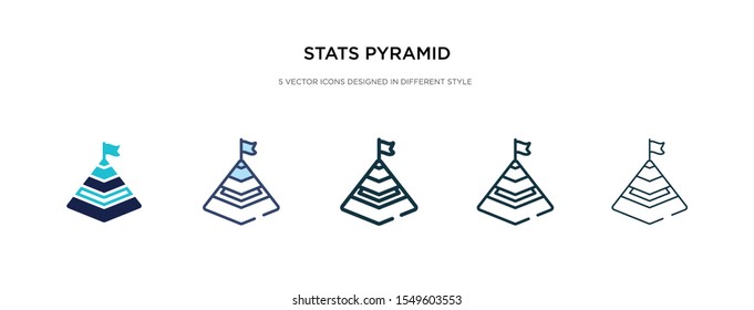 stats pyramid icon in different style vector illustration. two colored and black stats pyramid vector icons designed in filled, outline, line and stroke style can be used for web, mobile, ui