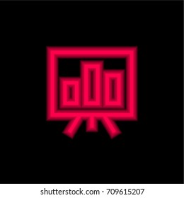 Stats red glowing neon ui ux icon. Glowing sign logo vector