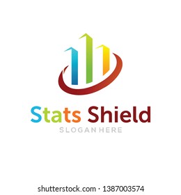 Stats Shield Logo Vector Inspiration