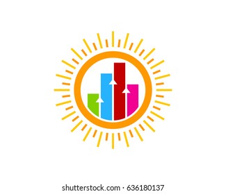 Stats Sun Icon Logo Design Element
