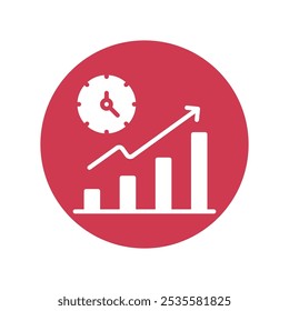 Stats Vector Gylph Circle Design icon. Work In Progress Symbol on White background EPS 10 File