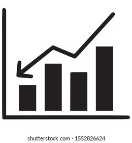 Stats vector icon black color