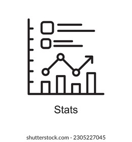 Stats Vector Outline Icon Design illustration. Customer Service Symbol on White background EPS 10 File