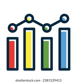 Stats Vector Thick Line Filled Dark Colors Icons For Personal And Commercial Use.
