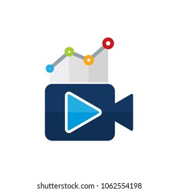 Stats Video Logo Icon Design