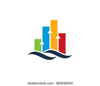 Stats Wave Logo Design Element