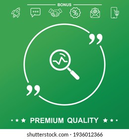 Stats wiev icon. With quote symbol.