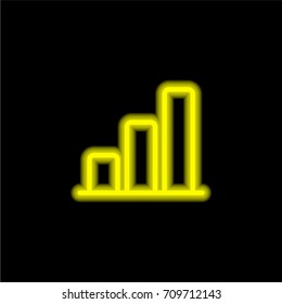 Stats yellow glowing neon ui ux icon. Glowing sign logo vector