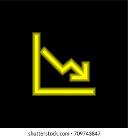 Stats yellow glowing neon ui ux icon. Glowing sign logo vector