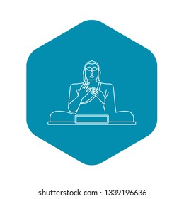 Statue Buddha Icon Outline Illustration Buddha Stock Illustration