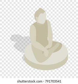 Statue of Buddha isometric icon 3d on a transparent background vector illustration