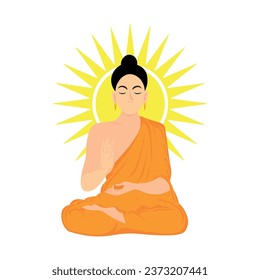 Statue of Buddha on white background