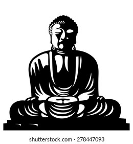 Statue of Buddha sitting in the lotus position. Asian religious symbol