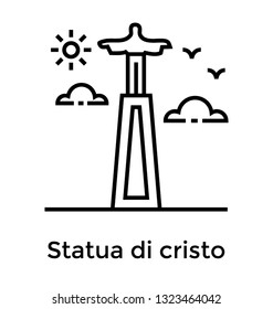 Statue di cristo line icon 