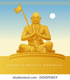 Statue of Equality (Ramanuja) - Venkannaguda, Telangana - Stock Illustration as EPS 10 File