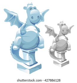 The statue in the form fat dragon  Vector illustration 