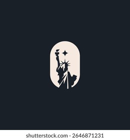 Statue of freedom logo icon flat vector design
