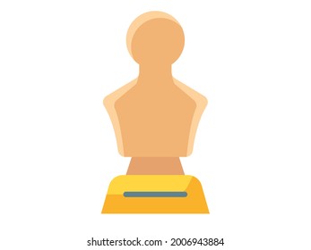 statue honor single isolated icon with flat style
