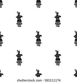 Statue icon in black style isolated on white background. Museum pattern stock vector illustration.