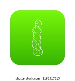Statue icon green vector isolated on white background