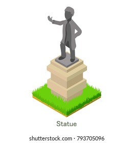 Statue icon. Isometric illustration of statue vector icon for web.