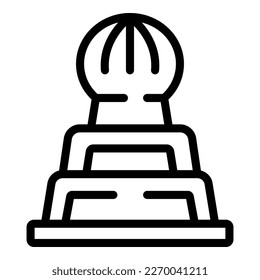 Vector de contorno de icono de estatua. Viajes en Camboya. Turismo cultural