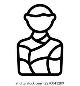 Statue icon outline vector. Travel culture. Map temple