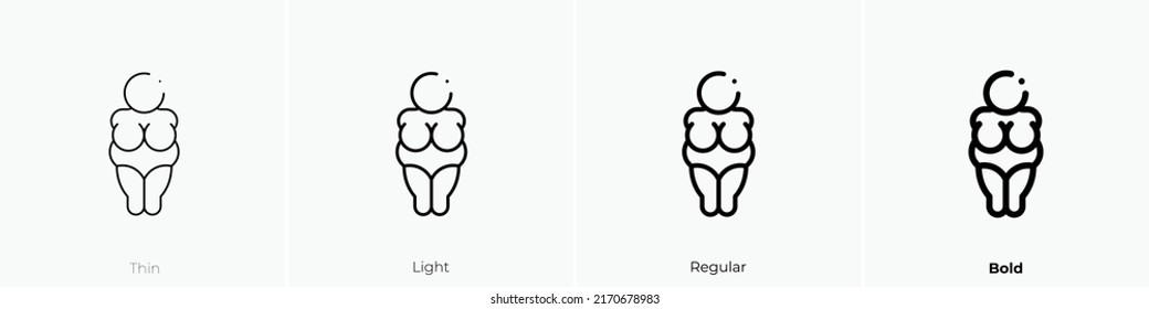 statue icon. Thin, Light Regular And Bold style design isolated on white background