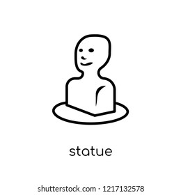 statue icon. Trendy modern flat linear vector statue icon on white background from thin line Museum collection, outline vector illustration