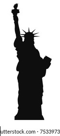 Statue Liberty New York State Silhouette Stock Vector (Royalty Free ...