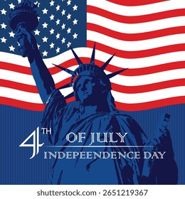 Statue of Liberty for 4th of July Vector Illustration.