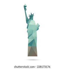 Statue of Liberty abstract isolated on a white backgrounds, vector illustration