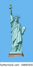 statue liberty america illustration drawing