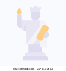 Statue Of Liberty, American Landmark, Fourth Of July Icon, Vector Style Flat Icon. 
