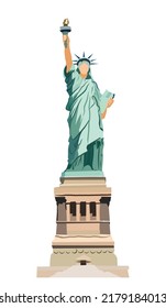 statue of liberty art quality flat vector white background illustration art