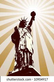 Statue of liberty background (vector, illustration, silhouette)