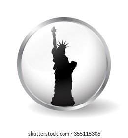 Statue of Liberty button in New York vector