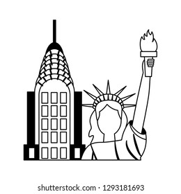 statue of liberty city skyscraper
