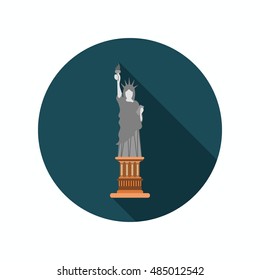 The Statue of Liberty color icon. Flat design