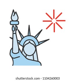 The Statue of Liberty color icon. Independence Day. July 4th. Isolated vector illustration