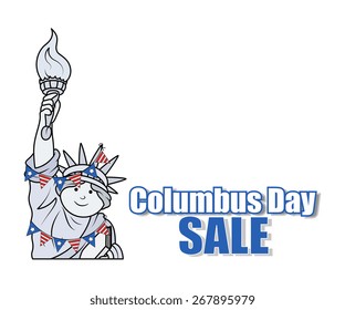 Statue of Liberty Columbus Day Sale Banner