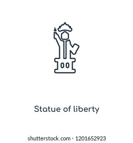 Statue of liberty concept line icon. Linear Statue of liberty concept outline symbol design. This simple element illustration can be used for web and mobile UI/UX.